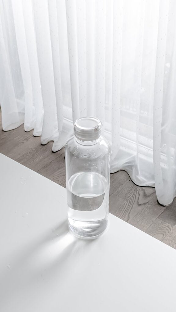 transparent plastic water bottle