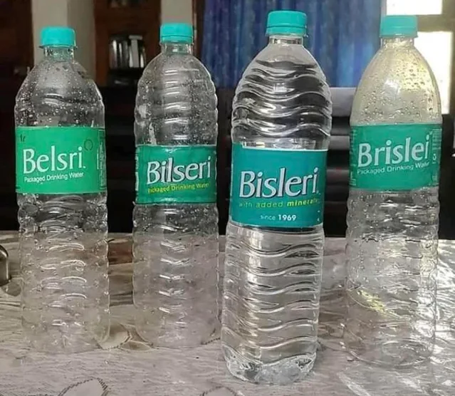 fake water bottles